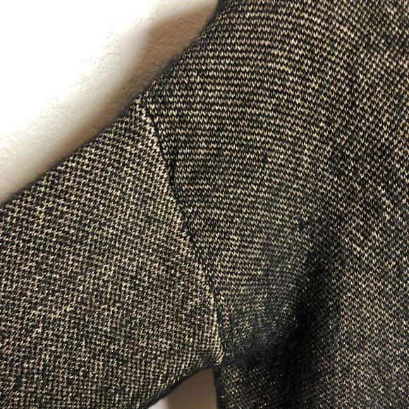 Anthropologie Sleeping on Snow black metallic open front cardigan size One Size - Picture 6 of 16